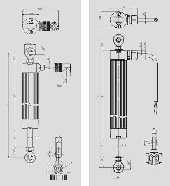德國(guó)Novotechnik LWG-450產(chǎn)品尺寸圖